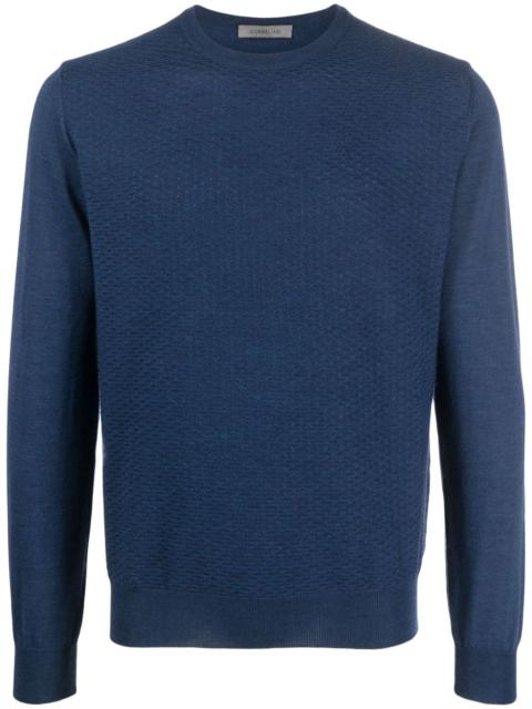 CORNELIANI crew-neck virgin wool jumper