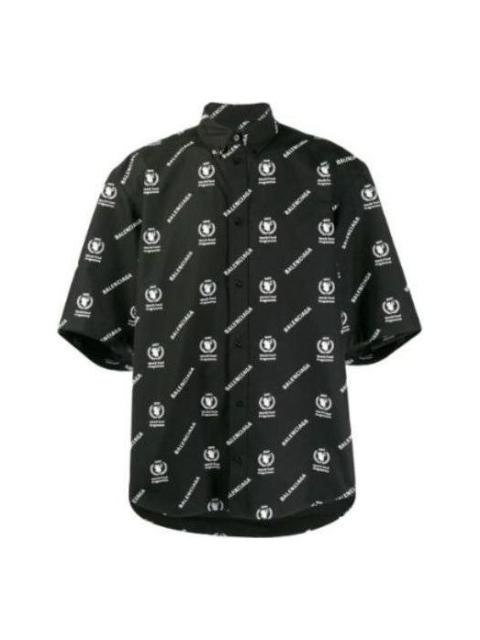 BALENCIAGA Balenciaga x WFP Short Sleeve Square Back Shirt 'Black White' 602026TIL251070