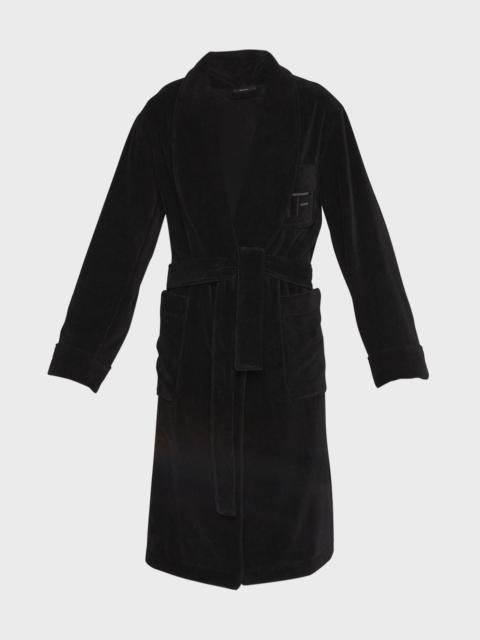 Men's Tonal TF-Logo Cotton Robe