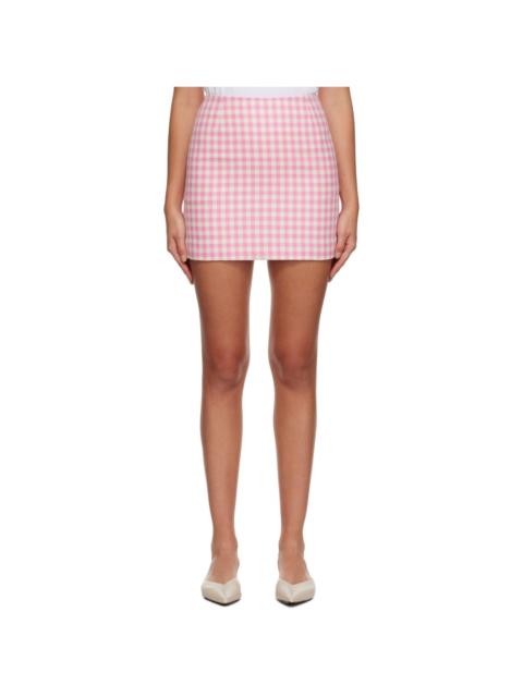 AMI Paris Pink Check Miniskirt