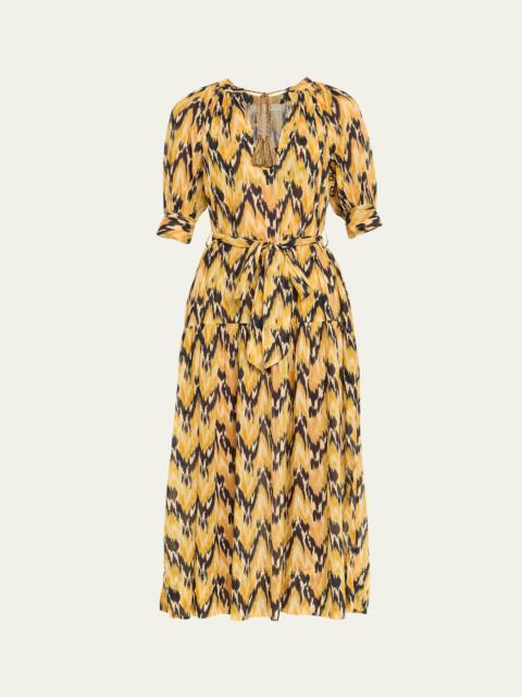 Selena Puff-Sleeve Maxi Dress Coverup