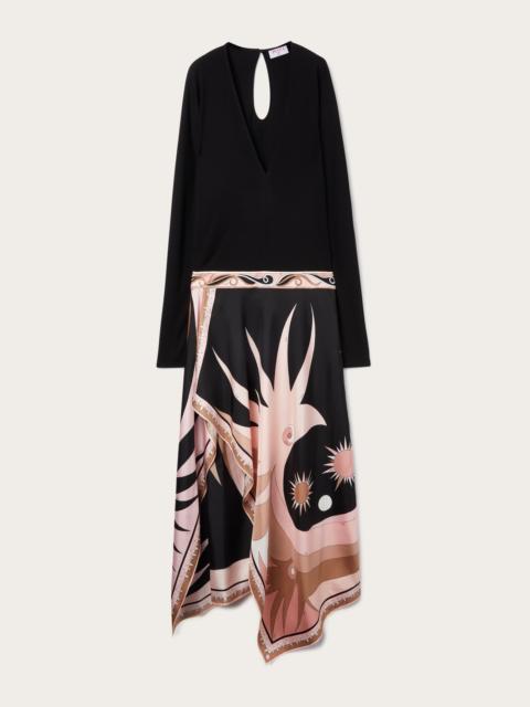 PUCCI LONG DRESS WITH STELLA PRINT CAPE