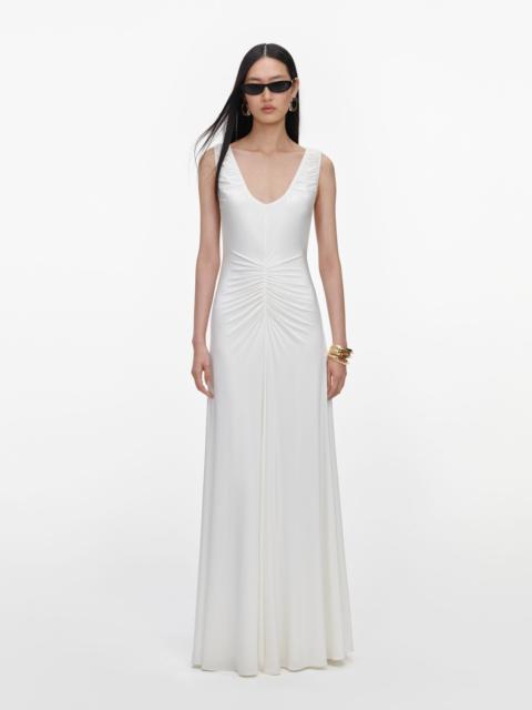 self-portrait White Jersey Ruched Maxi Dress