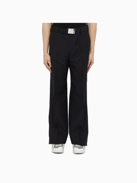 Midnight blue belted trousers