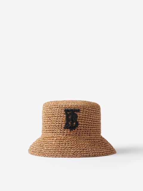 Burberry Monogram Motif Raffia-effect Bucket Hat