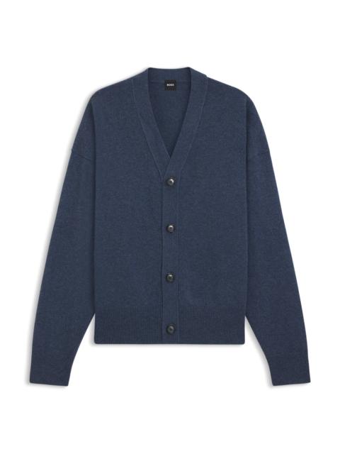 BOSS VIRGIN-WOOL CARDIGAN IN A RELAXED FIT
