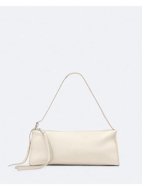 ALLSAINTS SILOH PINKED-EDGE LEATHER SHOULDER BAG