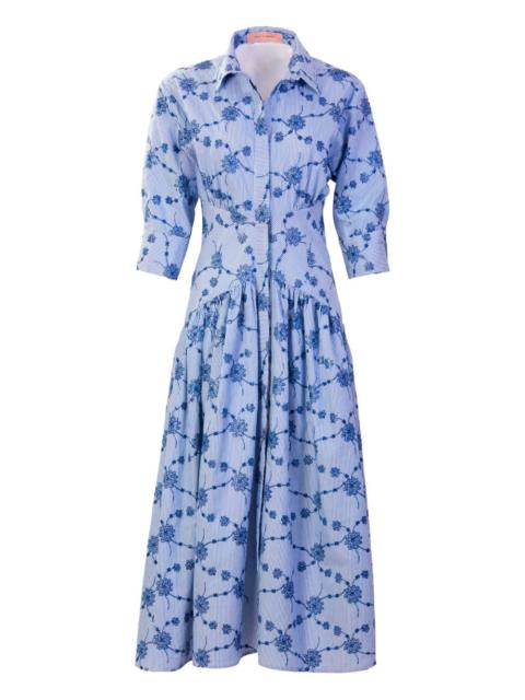 SILVIA TCHERASSI Indy embroidered-flowers midi dress