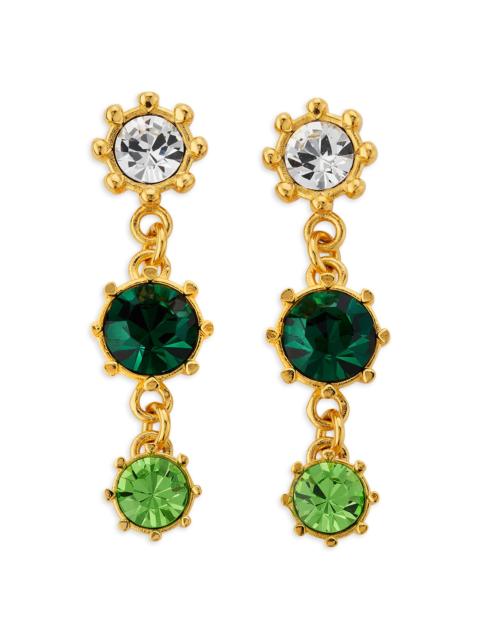 Oscar de la Renta Women's 24K-Gold-Plated, Imitation Pearl & Glass Crystal Drop Earrings - Peridot