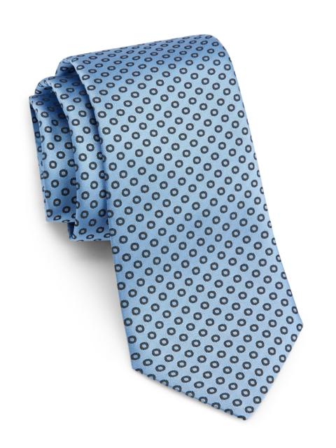 GIORGIO ARMANI Men's Geometric Silk Tie - Light Blue