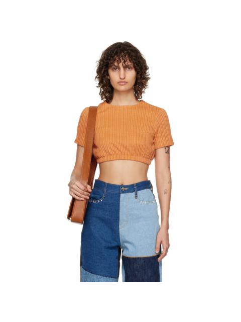 ★ADERERROR★ Flut cropped tshirt Orange ADER error Orange Flut T-Shirt | REVERSIBLE