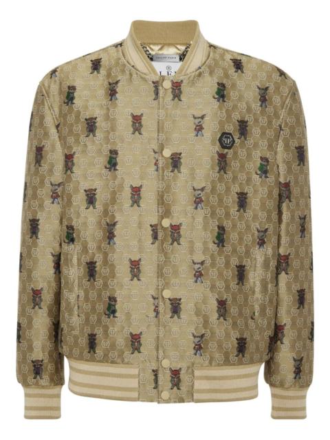 PHILIPP PLEIN jacquard animal-print bomber jacket