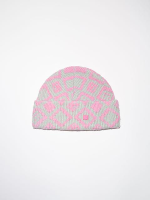 Acne Studios Face tiles beanie - Bubble pink/spring green