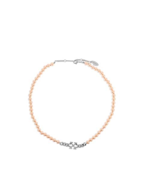 Off-White Arrows glass-pearl necklace