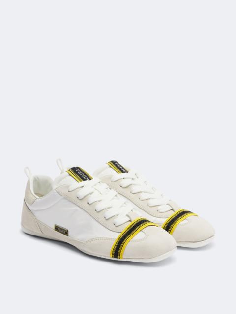 FENDI Wrap suede-trimmed sneakers