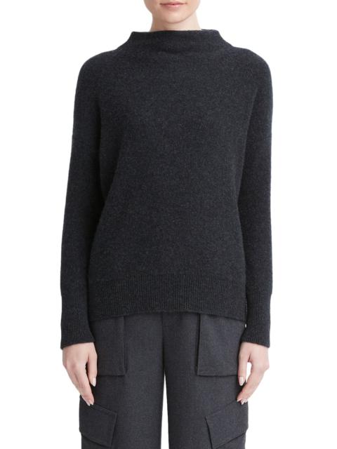 Vince Boiled Cashmere Funnel Neck Pullover in Heather Charcoal at Nordstrom