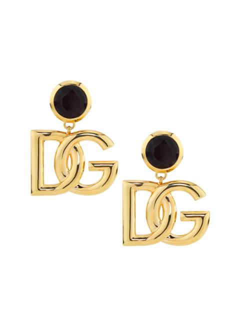 Dolce & Gabbana Women's Goldtone Logo & Crystal Clip-On Drop Earrings - Gold