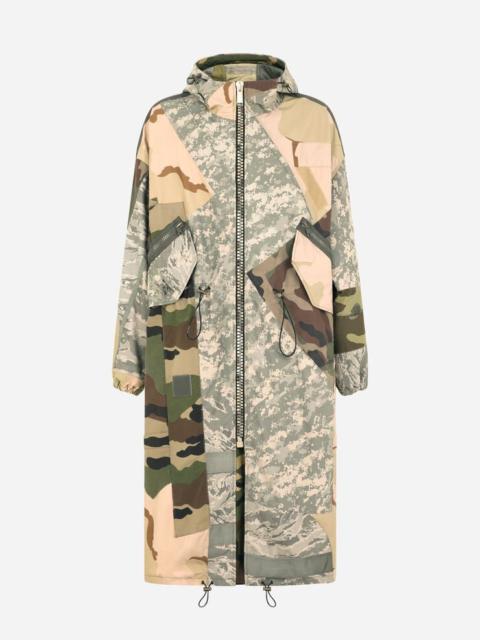 Dolce & Gabbana Nylon and cotton patchwork trench coat