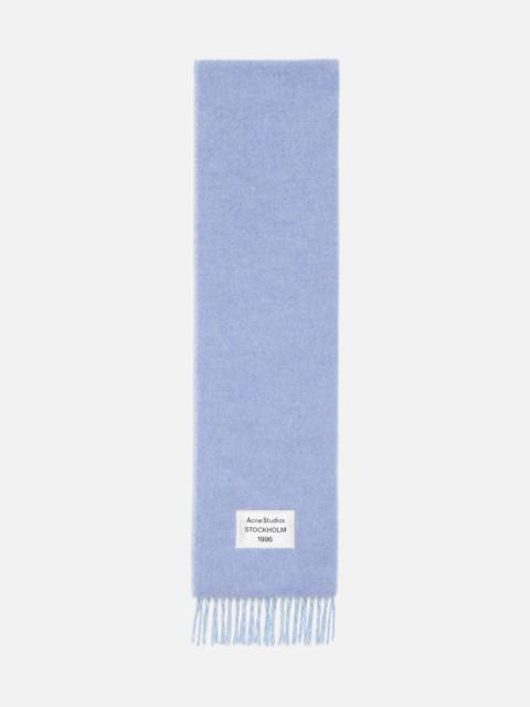 Wool scarf - Dusty blue/white