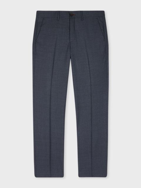 Paul Smith Mid-Fit Navy Check Wool-Blend Trousers
