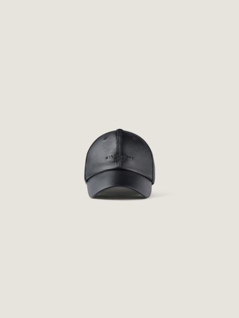 Givenchy GIVENCHY PARIS EMBROIDERED CAP IN NAPPA LEATHER