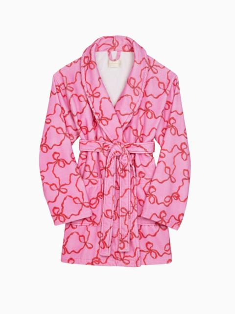LoveShackFancy Indie Cotton Bow Print Bath Robe