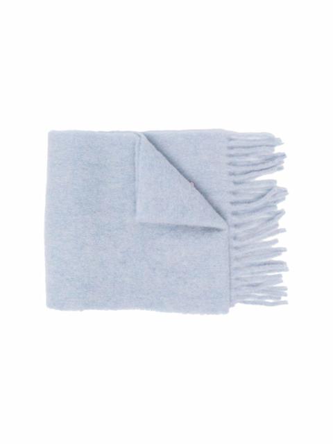 Marni logo-patch fringe scarf