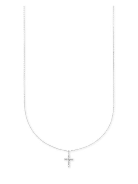 KENDRA SCOTT Cross 14k White Gold Pendant Necklace in White Diamonds