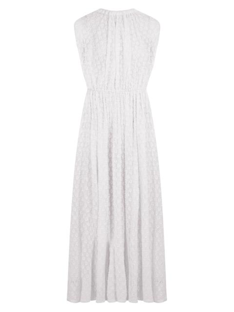 CAP SLEEVE EMBROIDERED LACE DRESS | WHITE
