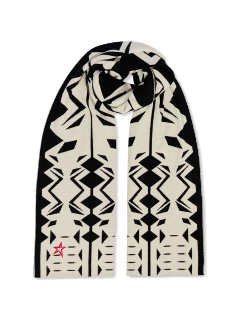 PERFECT MOMENT Geo-pattern merino-wool scarf