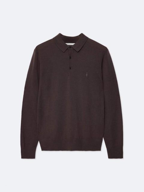 ALLSAINTS MODE MERINO WOOL LONG-SLEEVE POLO JUMPER