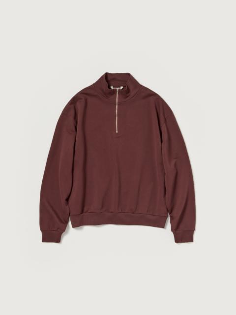 AURALEE SUPER HIGH GAUGE SWEAT HALF ZIP P/O