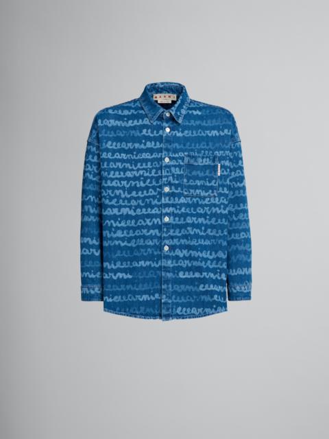 Marni DENIM SPORTS SHIRT WITH MAREMARNI PRINT