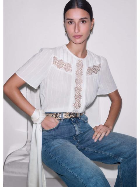 ME+EM Embroidered Cutout Tee