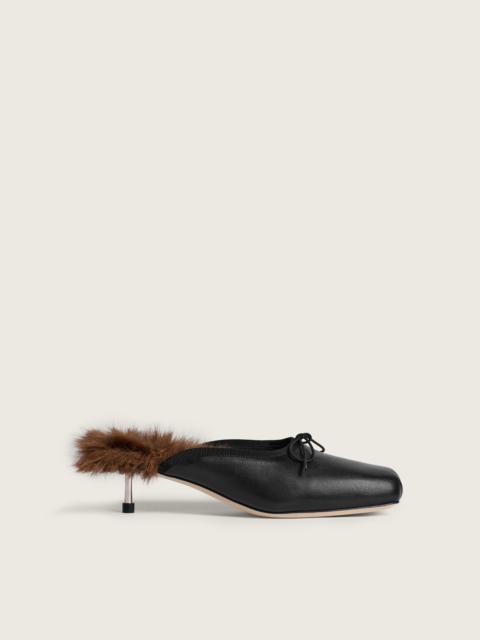 Simone Rocha Faux Fur Lined Pointe Mule Heel