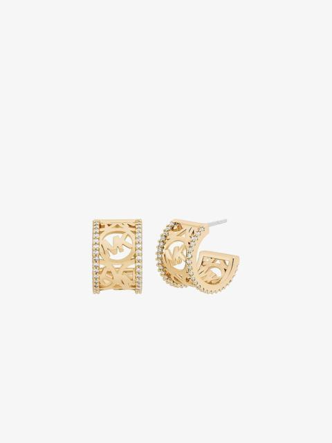 MICHAEL KORS Pavé Perforated Huggie Earrings