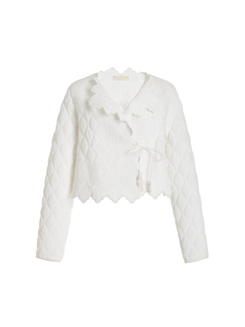 ULLA JOHNSON Zofia Embroidered Quilted-Cotton Jacket white