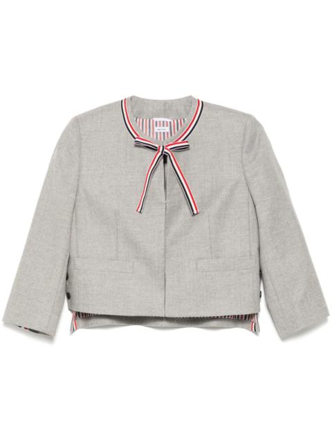 Thom Browne Wool Flannel Bow Cardigan Jacket