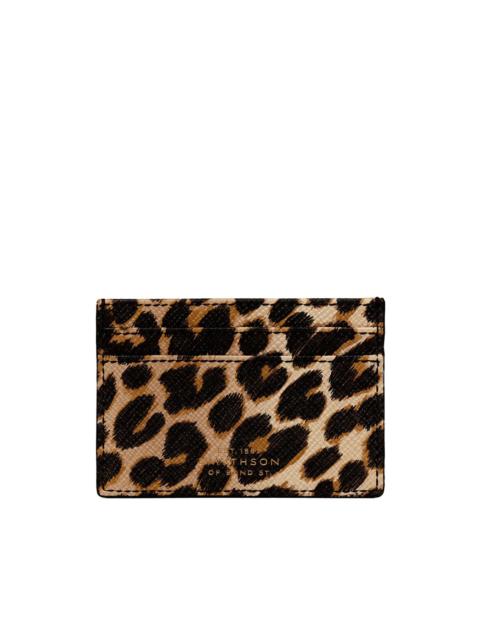 Smythson Panama leopard-print card holder