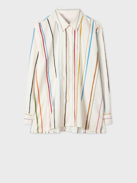 Paul Smith Women's Cream 'Painted Stripe' Shirt