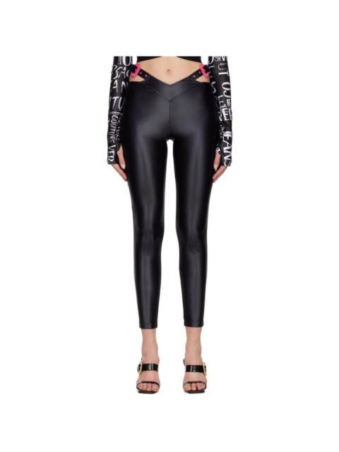 VERSACE JEANS COUTURE Black Shiny Leggings