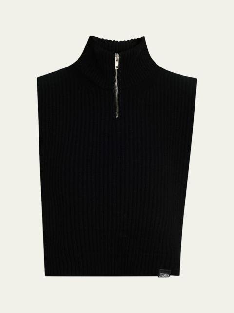 Maison Margiela Cropped Wool-Blend Sweater Vest