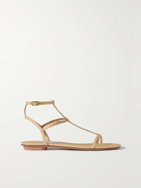 AQUAZZURA Ponza croc-effect leather sandals