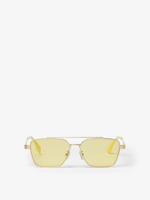 FENDI Fendi Sky Palladium-colored metal sunglasses