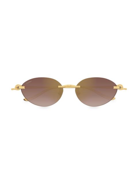 Cartier Women's Panthère Classic 58MM Oval Sunglasses - Brown Multi Gold