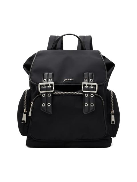 GANNI Black Bucky Nylon Backpack
