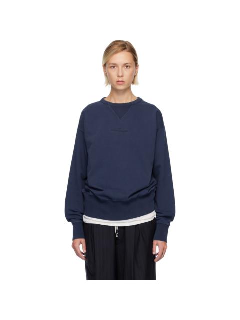 Maison Margiela Navy Embroidered Logo Sweatshirt