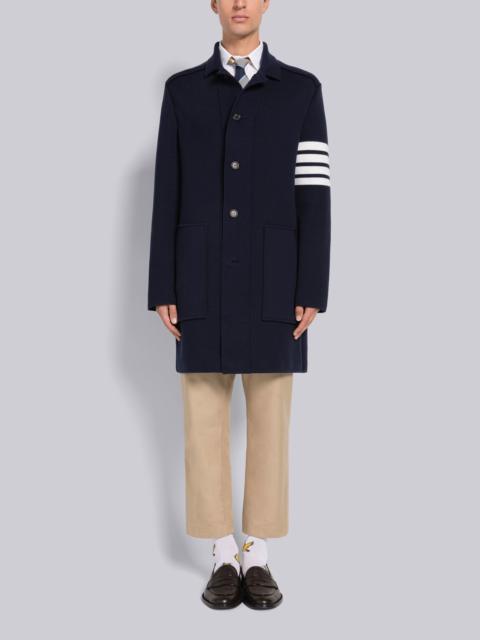 COTTON CASHMERE INTERLOCK 4-BAR POLO COLLAR OVERCOAT