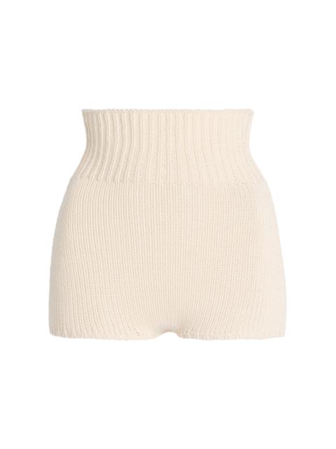 AISLING CAMPS Batty Rider Cotton-Blend Shorts ivory