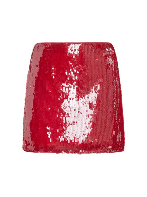 Vedette Sequined Mini Skirt red